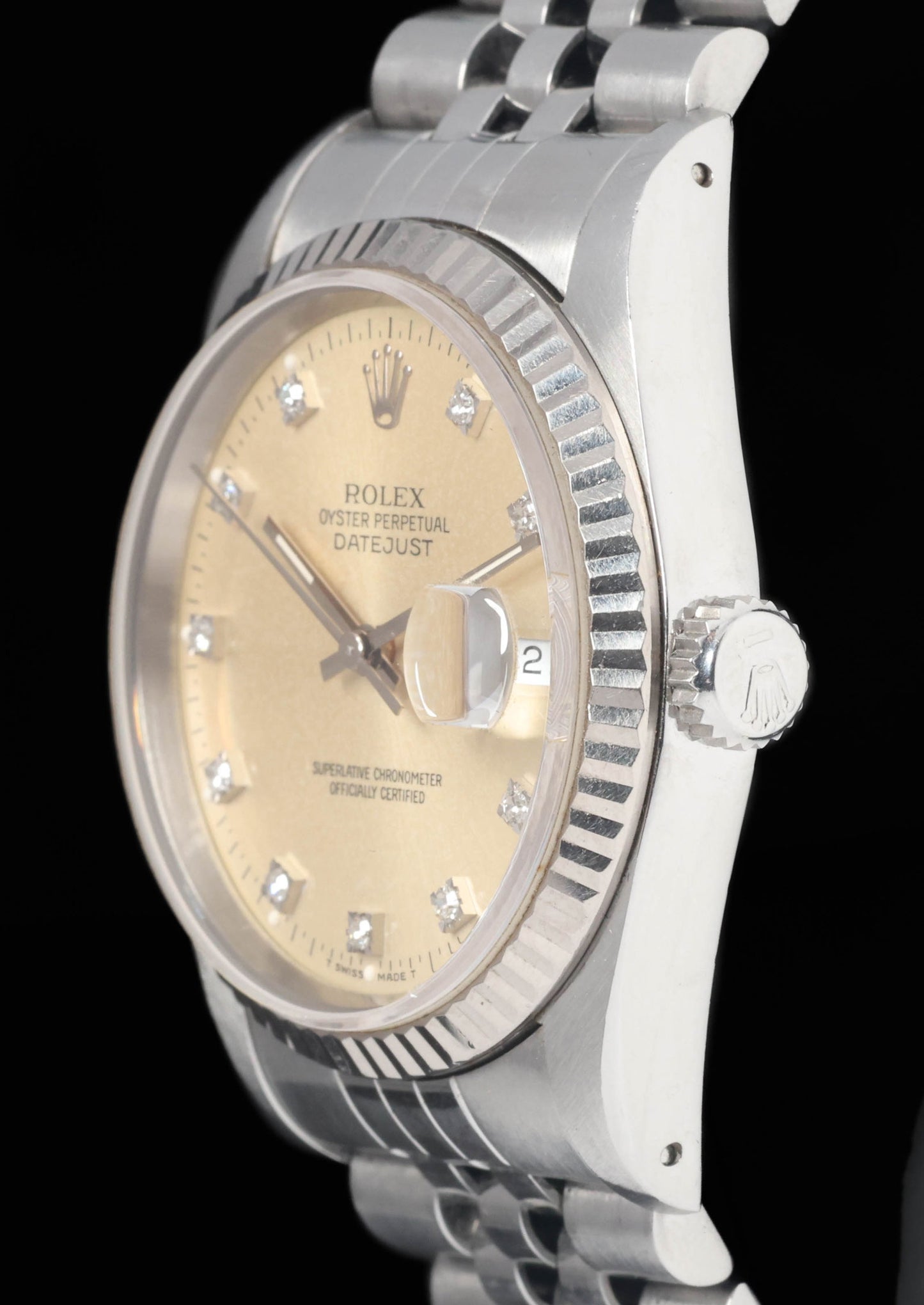Preowned vintage Rolex Datejust 16234 Diamond Dial 36mm 1993 Box & Papers | Crown Vintage Watches
