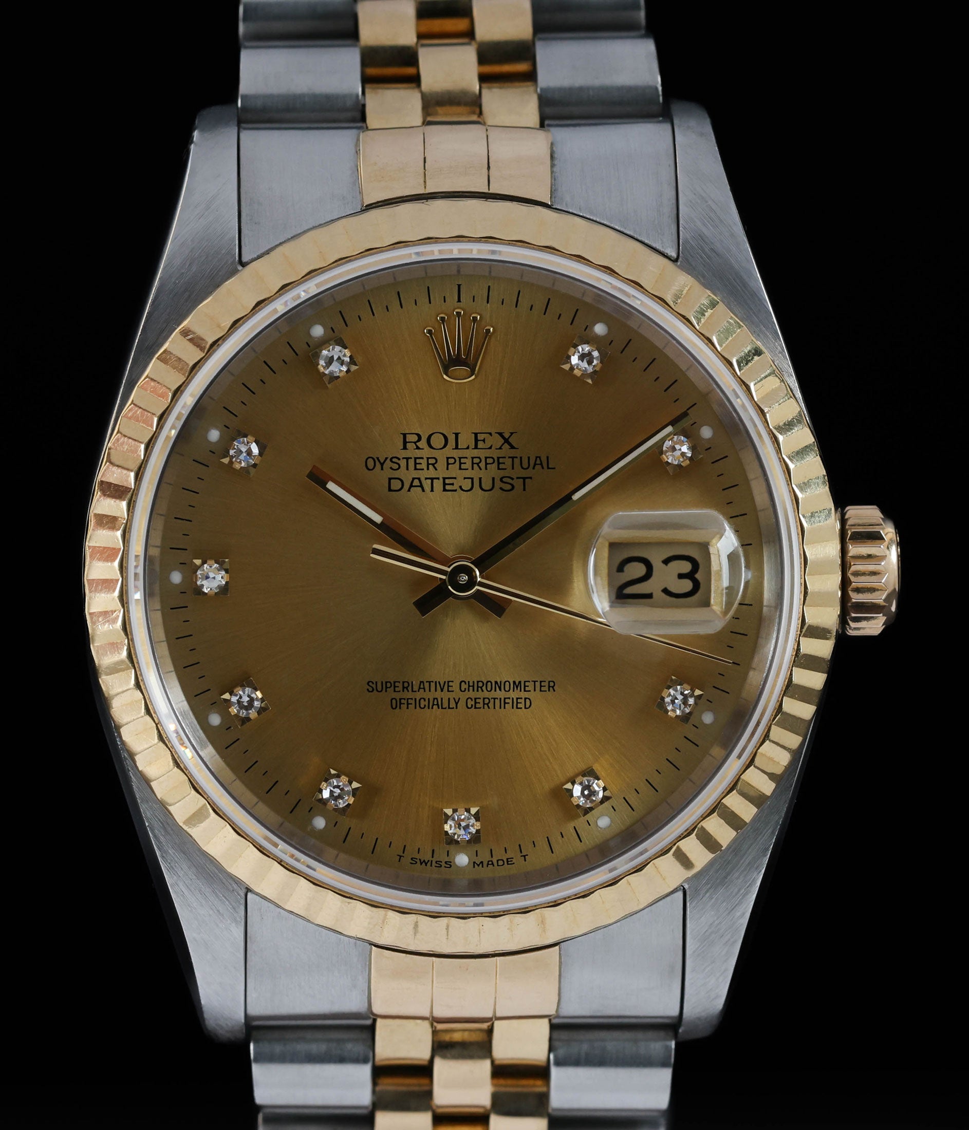 Pre-owned vintage Rolex Datejust 36MM Diamond Dial 16233G 1991 | Crown Vintage Watches