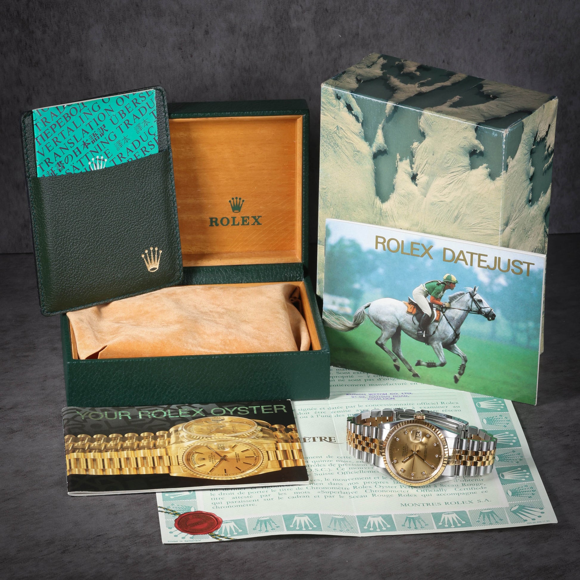 Pre-owned vintage Rolex Datejust 36MM Diamond Dial 16233G 1991 Box & Papers | Crown Vintage Watches