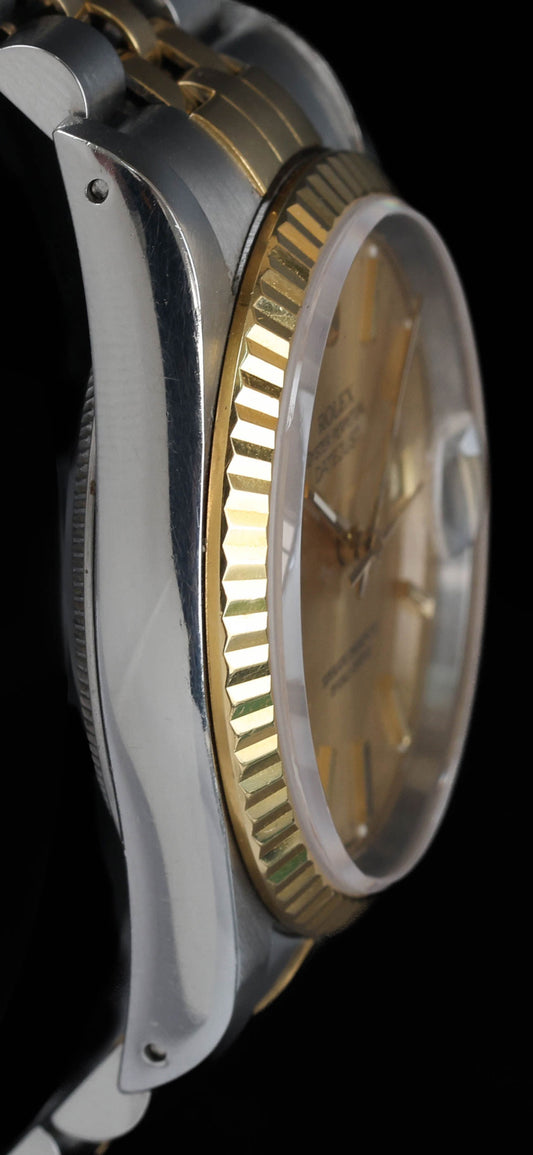 Pre-owned vintage Rolex Datejust 36mm Champagne Dial 16233 1991 | Crown Vintage Watches
