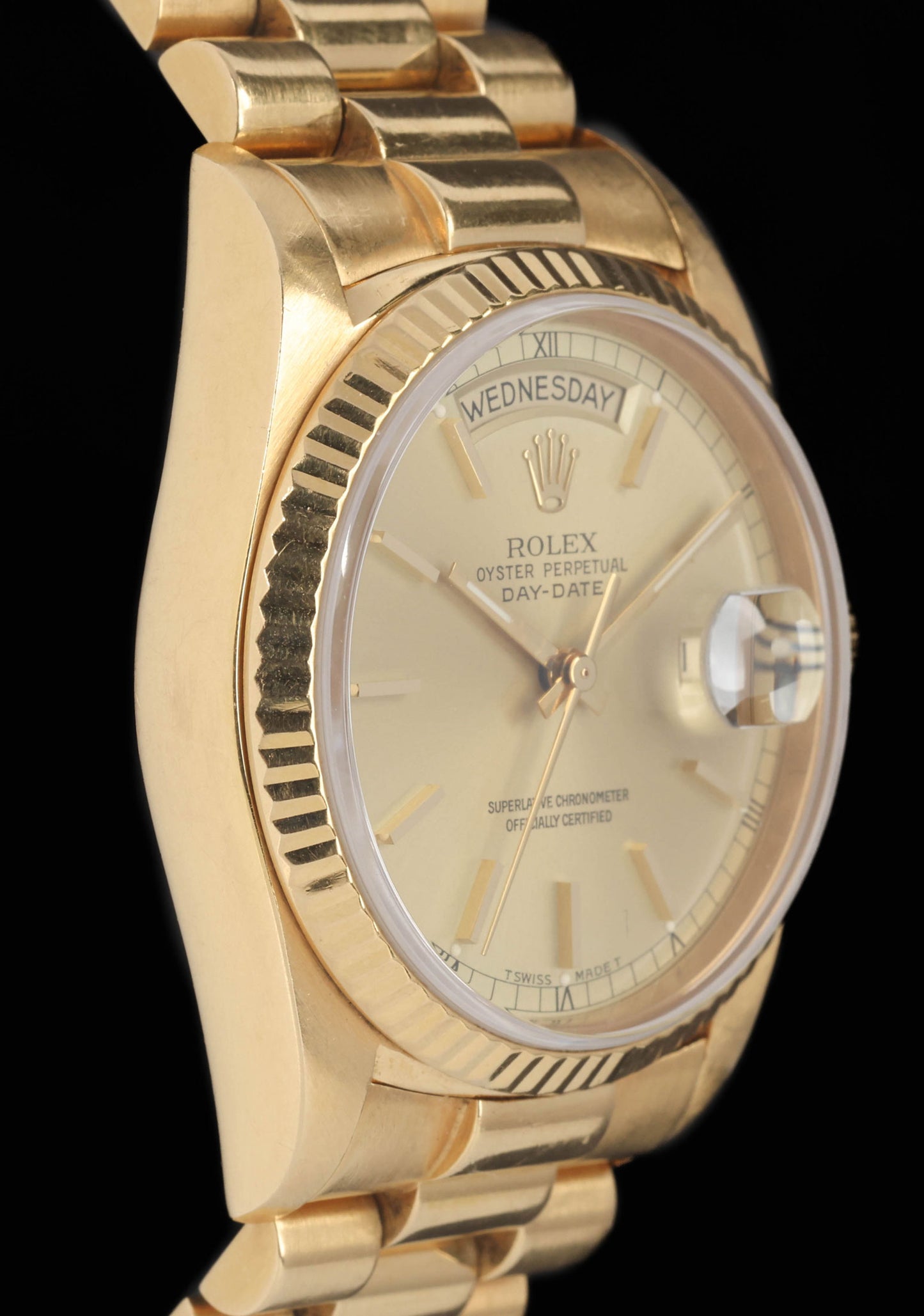 Preloved Rolex Day Date 18038 Champagne Dial 36MM 1987 | Crown Vintage Watches