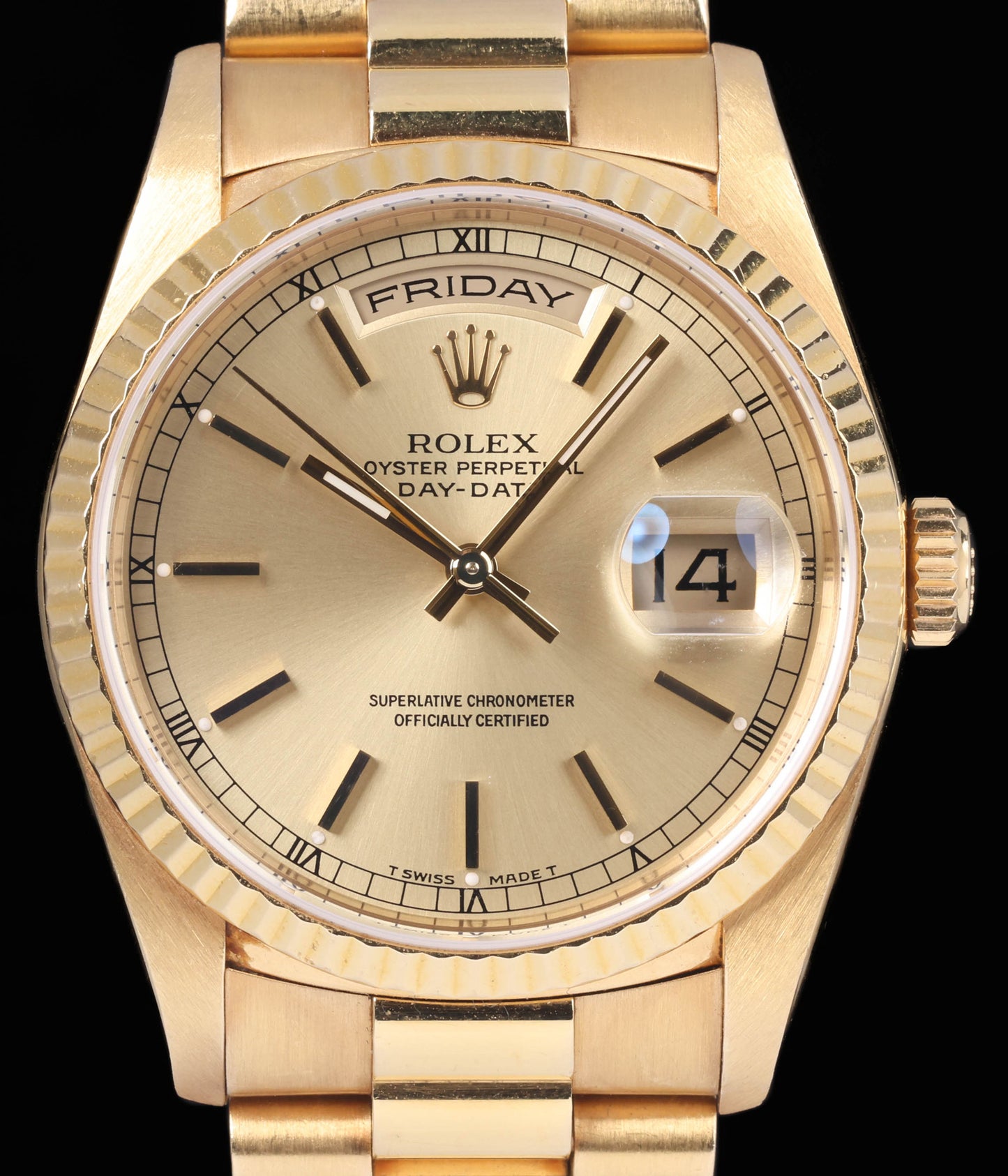 Preowned vintage Rolex Day Date 18238 Champagne Dial 36MM 1989 | Crown Vintage Watches