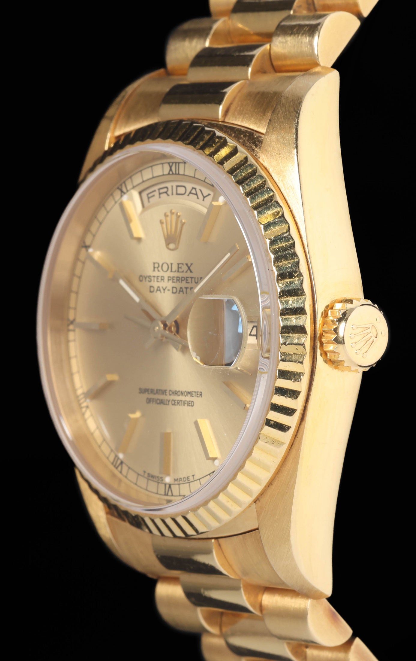 Preowned vintage Rolex Day Date 18238 Champagne Dial 36MM 1989 | Crown Vintage Watches