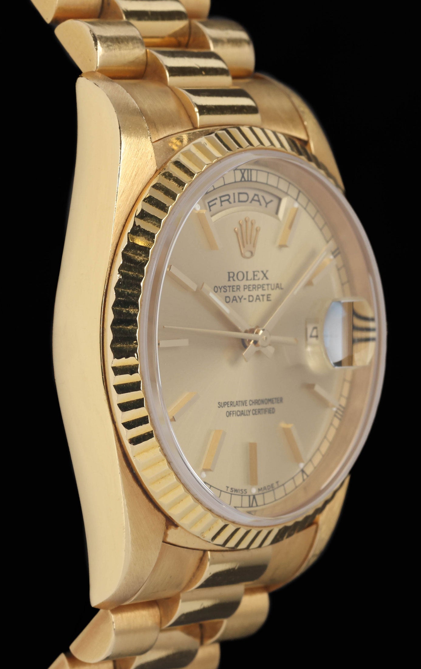 Preowned vintage Rolex Day Date 18238 Champagne Dial 36MM 1989 | Crown Vintage Watches