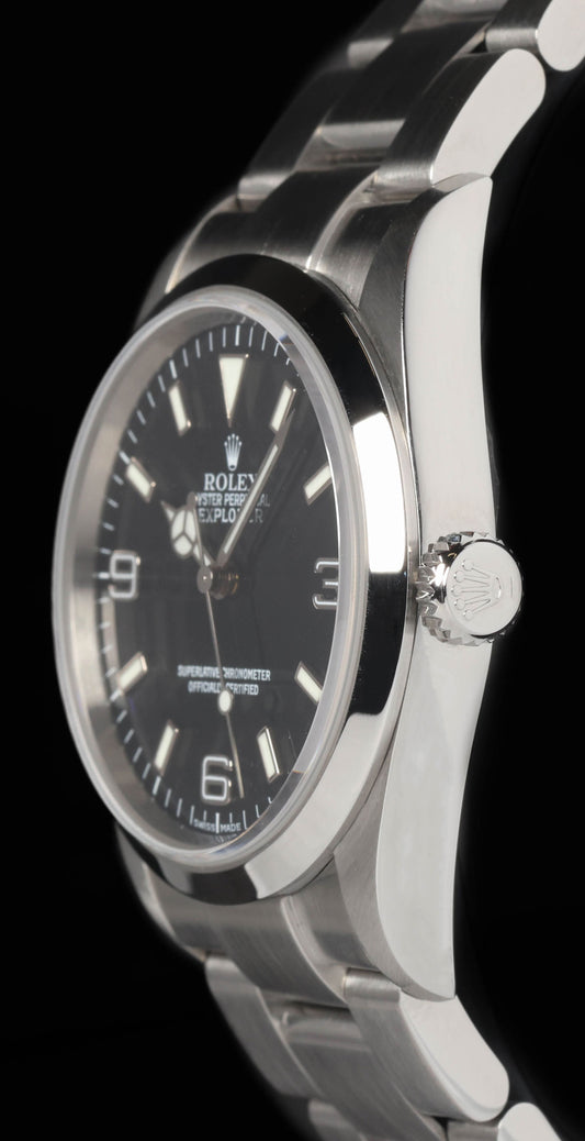 Pre-owned vintage Rolex Explorer I 114270 36mm 2004 Box & Papers | Crown Vintage Watches