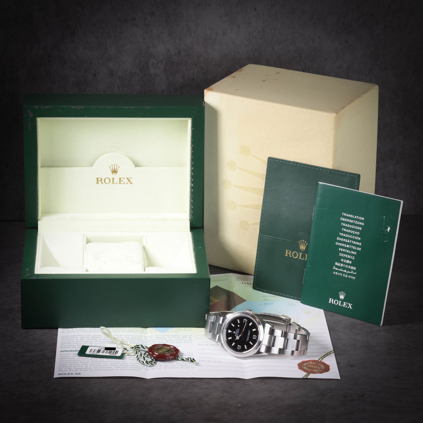 Preowned vintage Rolex Explorer I 114270 36mm 2006 Box & Papers | Crown Vintage Watches