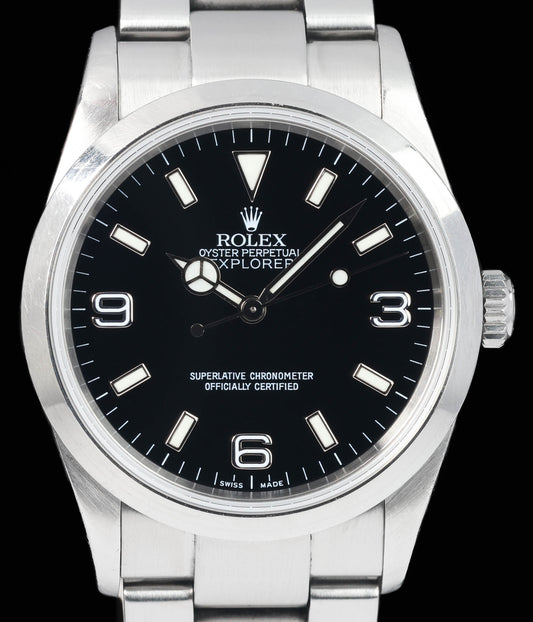 Preowned vintage Rolex Explorer I 114270 36mm 2006 Box & Papers | Crown Vintage Watches