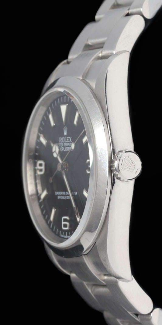 Preowned vintage Rolex Explorer I 114270 36mm 2009 Box & Papers | Crown Vintage Watches