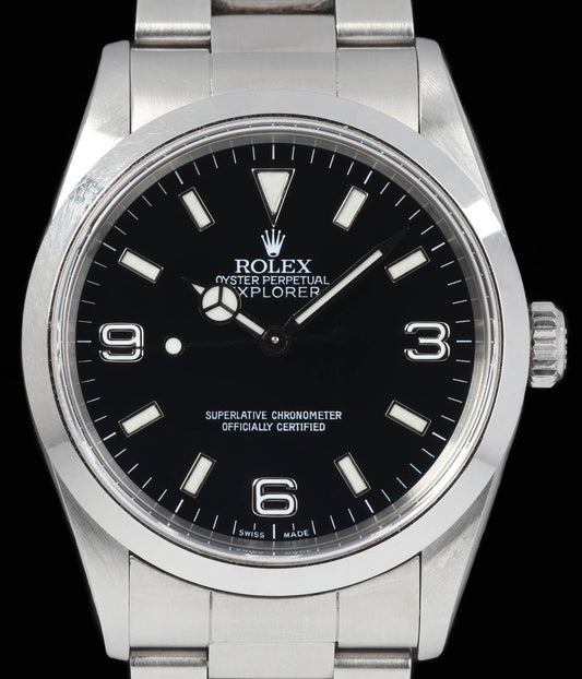 Preowned vintage Rolex Explorer I 14270 36MM 1999  Box & Papers | Crown Vintage Watches