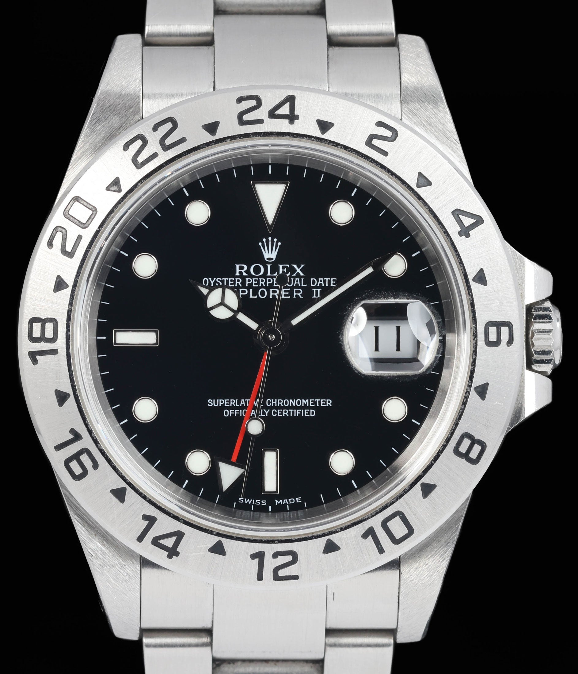 Preowned vintage Rolex Explorer II 16570 40mm Circa 2000 Full Set| Crown Vintage Watches