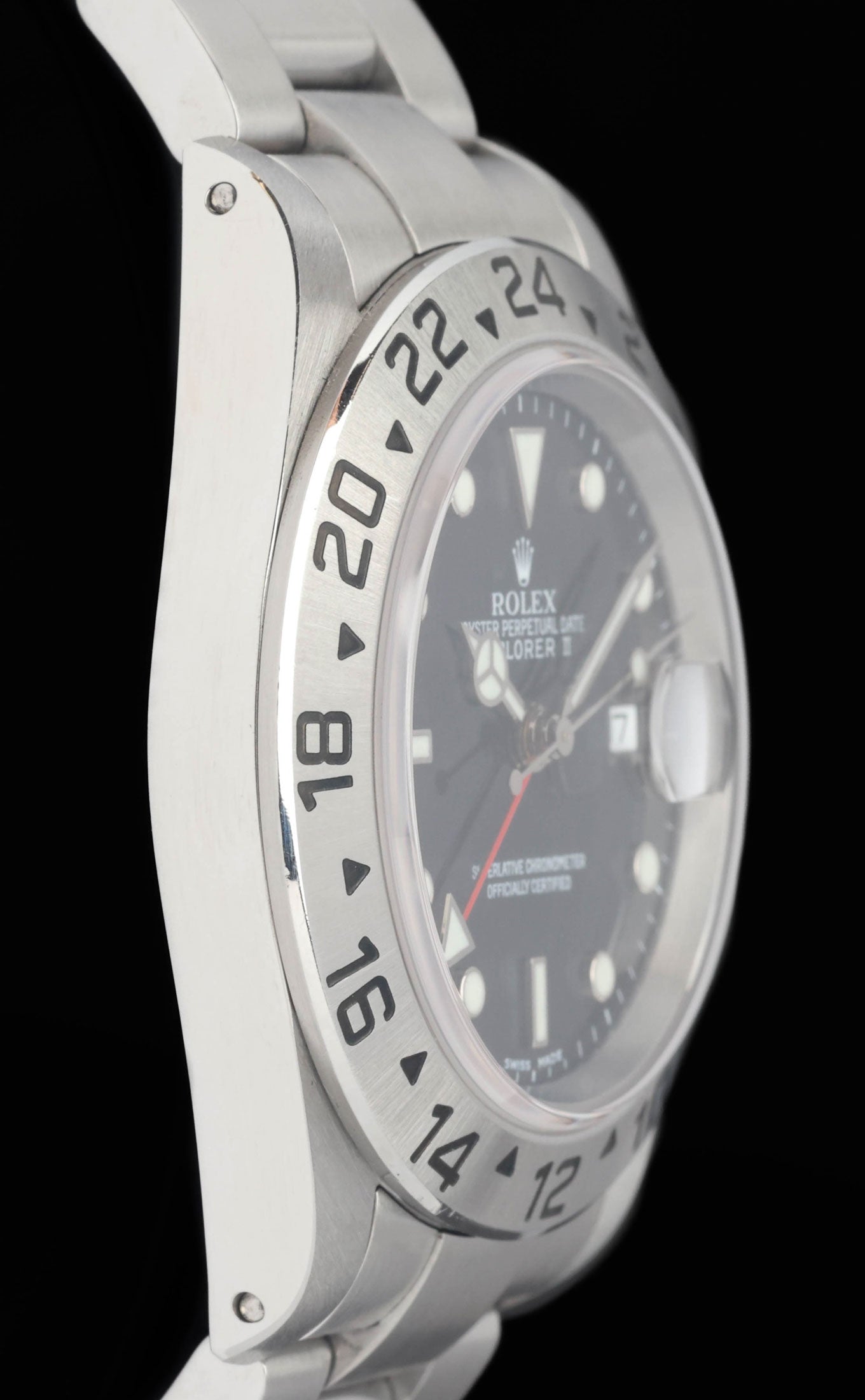 Preowned vintage Rolex Explorer II 16570 Black 40mm 2002 Box & Papers | Crown Vintage Watches