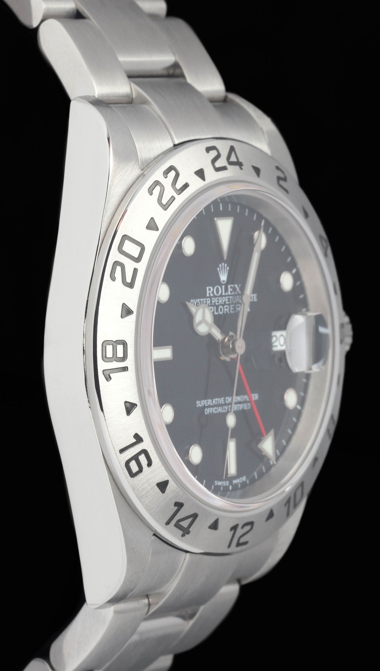 Preowned vintage Rolex Explorer II 16570 Black 40mm 2004 Box & Papers | Crown Vintage Watches