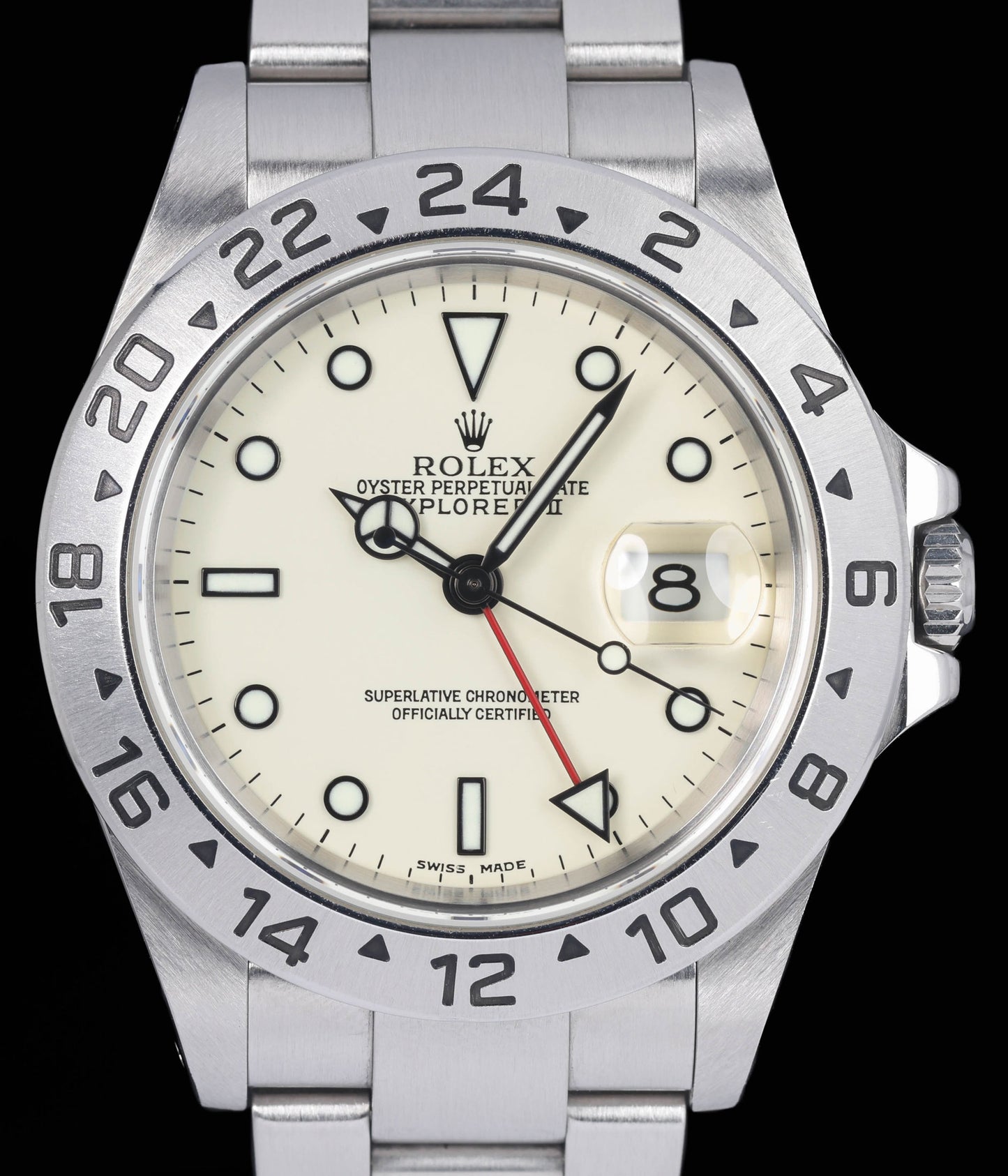 Preowned vintage Rolex Explorer II 16570 'Panna' 40MM 2003 Box & Papers | Crown Vintage Watches