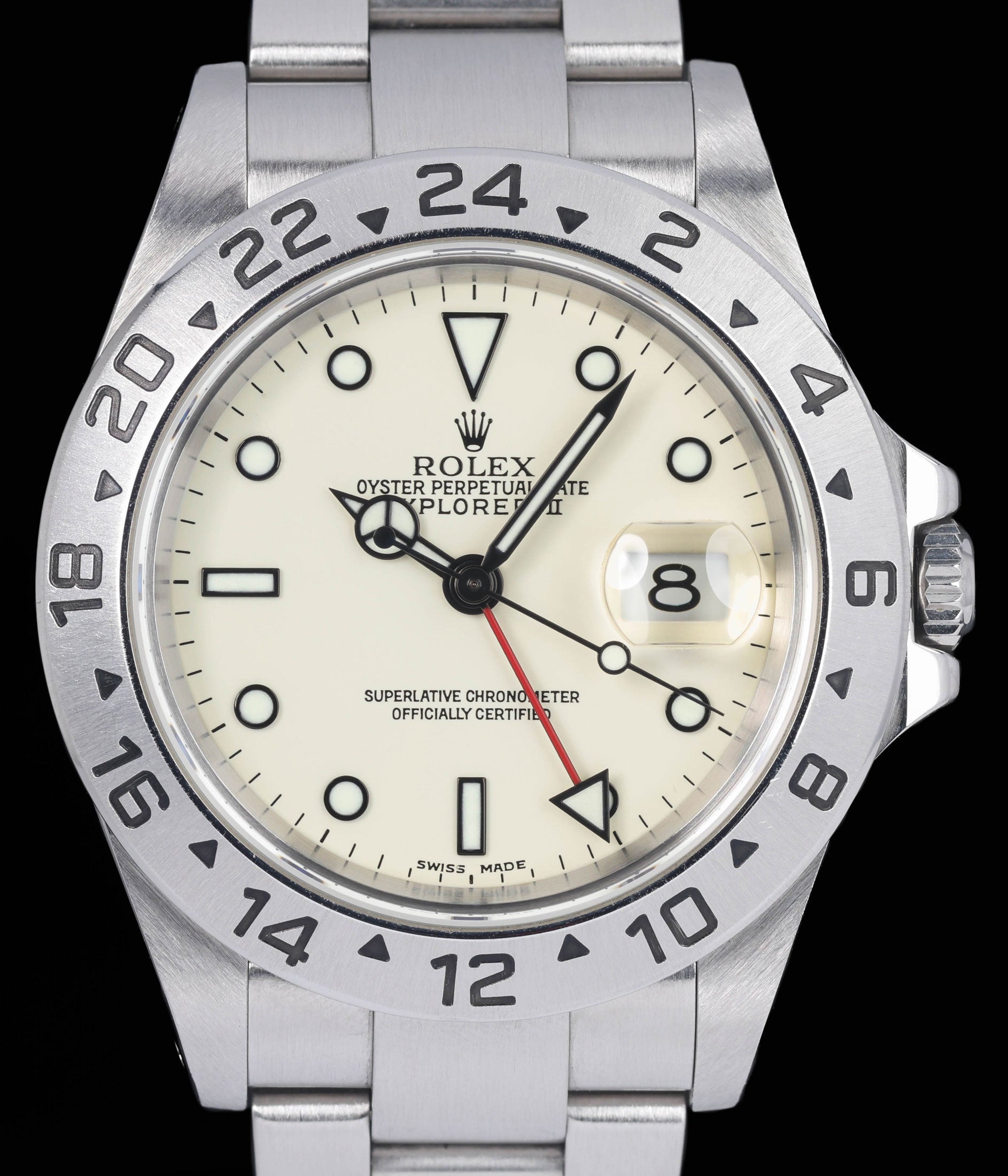 Preowned vintage Rolex Explorer II 16570 'Panna' 40MM 2003 Box & Papers | Crown Vintage Watches