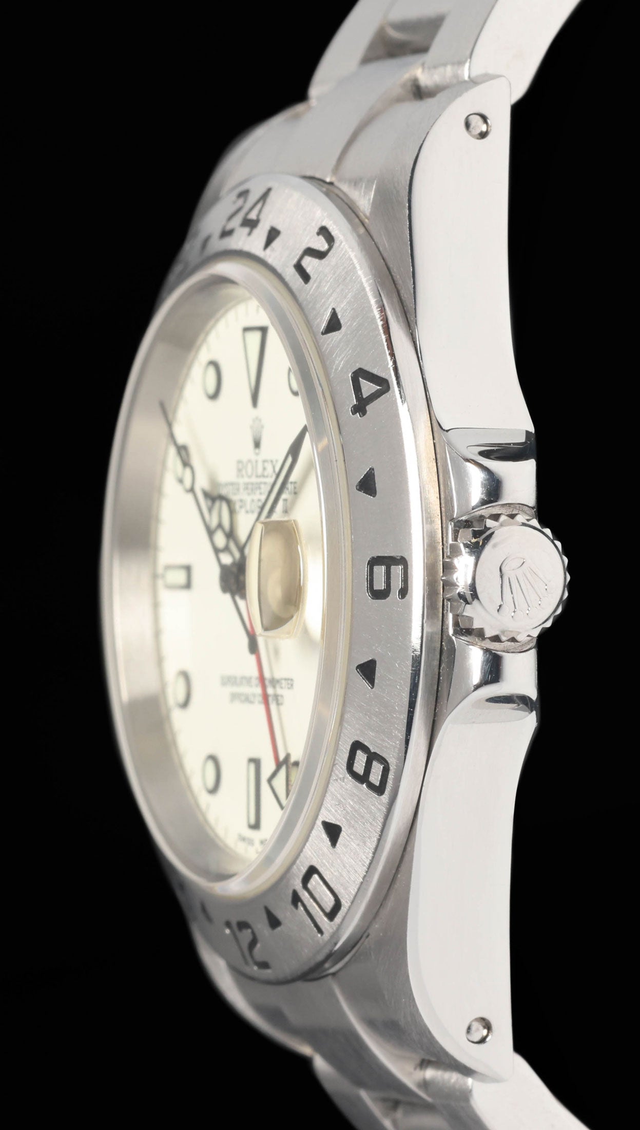 Preowned vintage Rolex Explorer II 16570 'Panna' 40MM 2003 Box & Papers | Crown Vintage Watches
