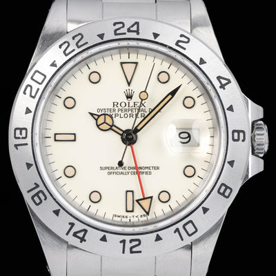 Preowned vintage Rolex Explorer II 16570 'Panna Dial' 40MM 1991 | Crown Vintage Watches