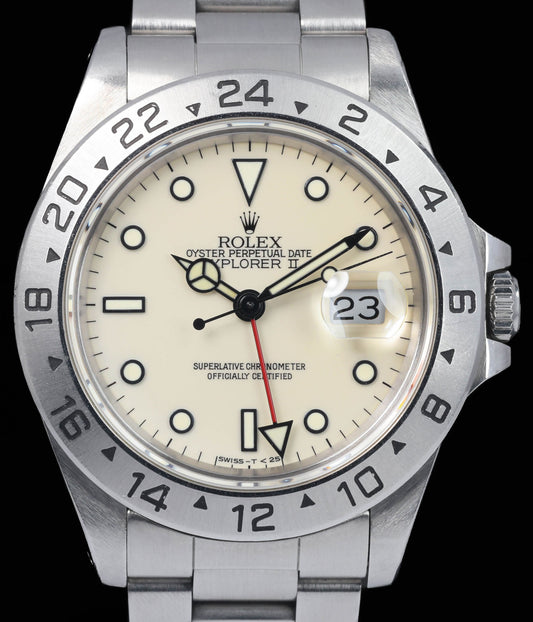 Pre-owned vintage Rolex Explorer II 16570 'Panna Dial' 40MM 1991 | Crown Vintage Watches