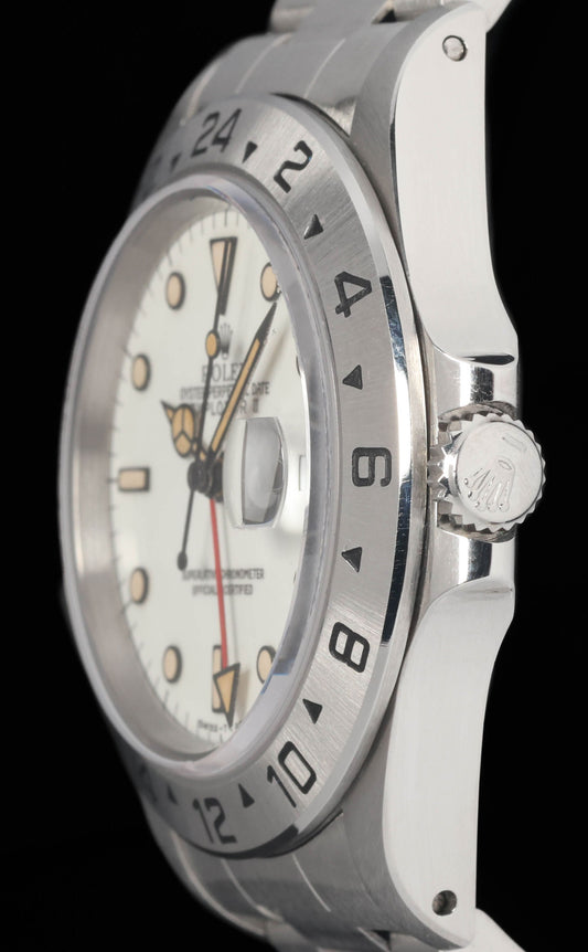 Preowned vintage Rolex Explorer II 16570 'Panna Dial' 40MM 1991 | Crown Vintage Watches