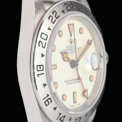 Preowned vintage Rolex Explorer II 16570 'Panna Dial' 40MM 1991 | Crown Vintage Watches
