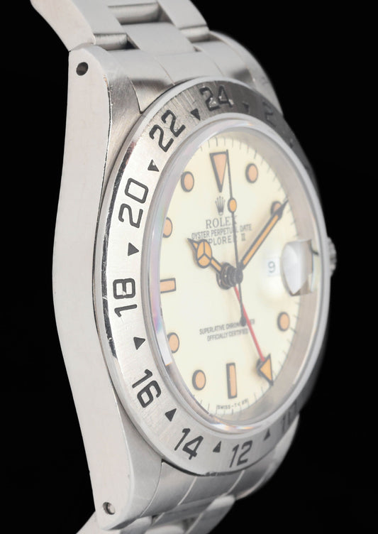 Preowned vintage Rolex Explorer II 16570 'Panna Dial' 40MM 1991 | Crown Vintage Watches