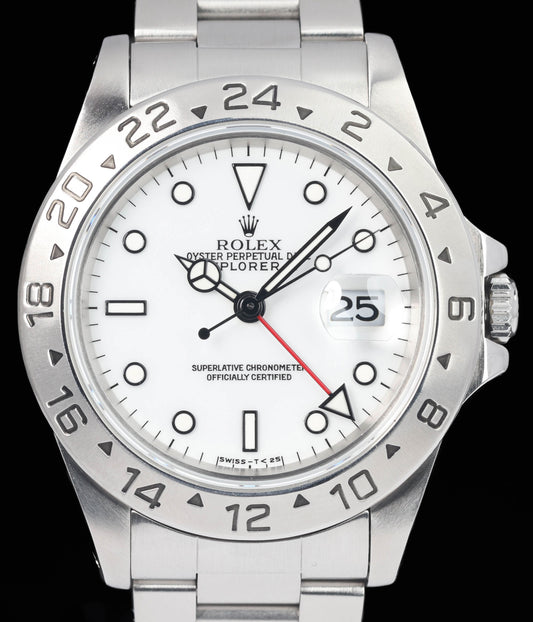 Preowned vintage Rolex Explorer II 16570 'Polar' 40MM 1997 | Crown Vintage Watches