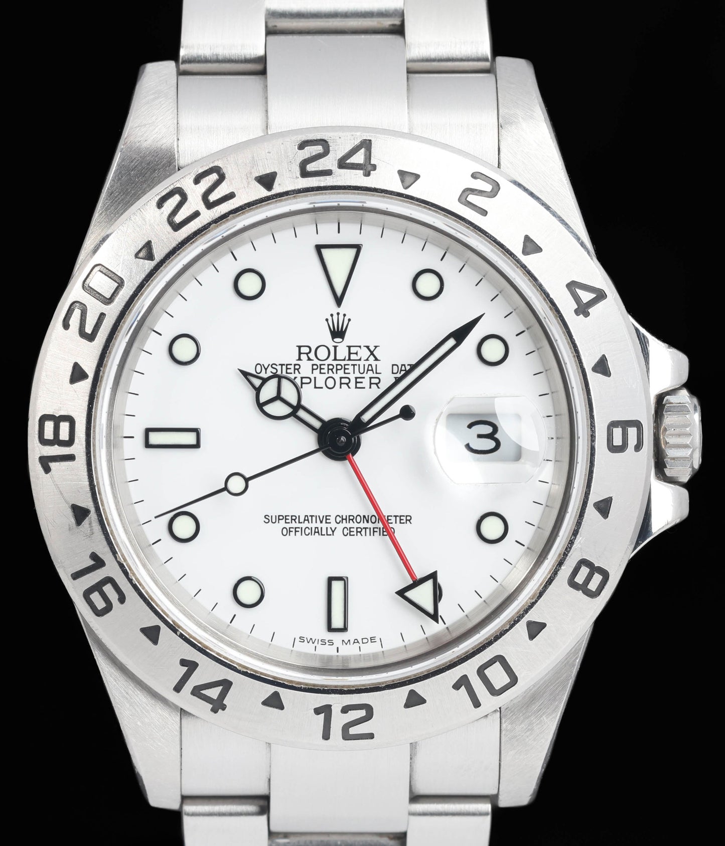 Preowned vintage Rolex Explorer II 16570 Polar 40mm 2004 Full Set| Crown Vintage Watches