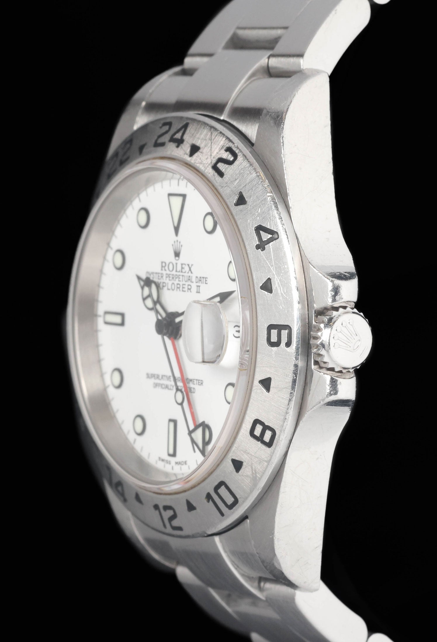 Preowned vintage Rolex Explorer II 16570T Polar 40mm 2004 Box & Papers | Crown Vintage Watches