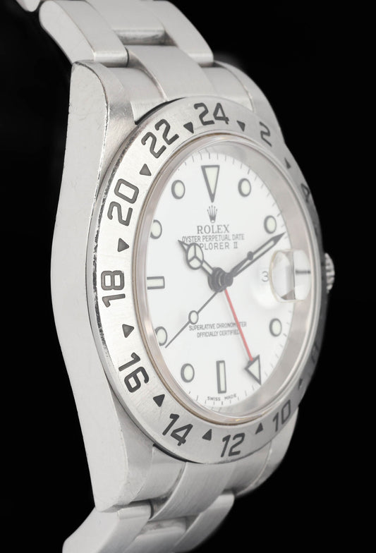 Preowned vintage Rolex Explorer II 16570T Polar 40mm 2004 Box & Papers | Crown Vintage Watches