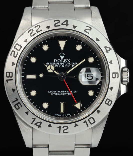 Pre-owned vintage Rolex Explorer II 'Black' 16570 40mm 1997 Box and Papers | Crown Vintage Watches