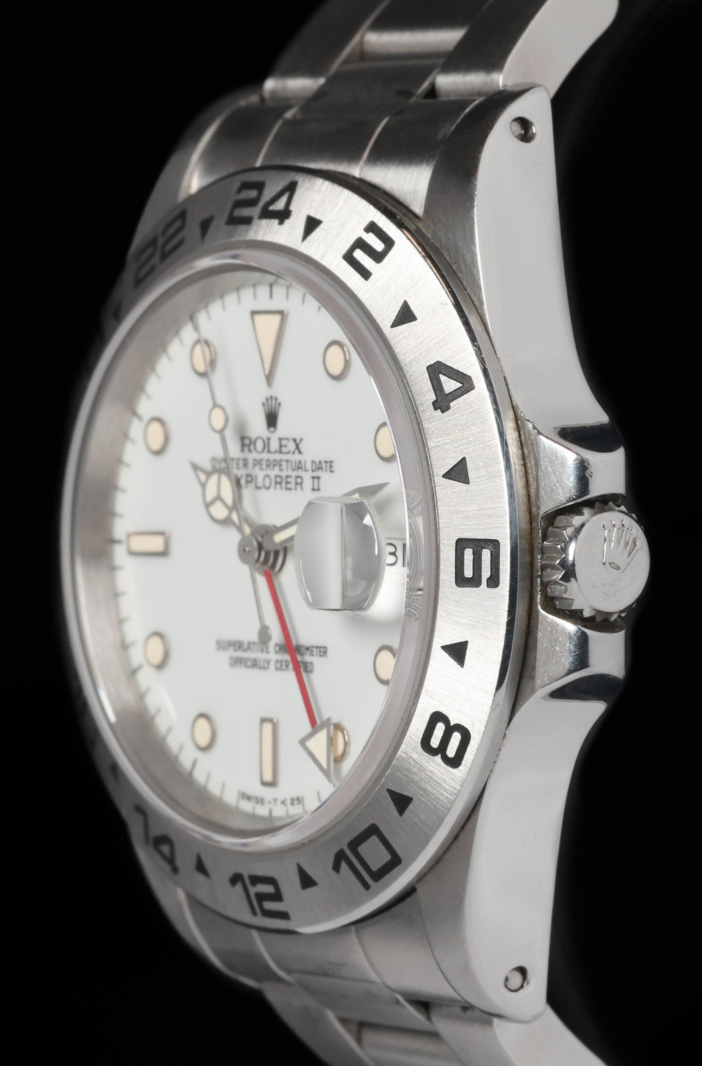 Pre-owned vintage Rolex Explorer II Polar 16550 'Rail Dial' 40MM 1987 | Crown Vintage Watches