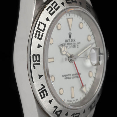 Pre-owned vintage Rolex Explorer II Polar 16550 'Rail Dial' 40MM 1987 | Crown Vintage Watches