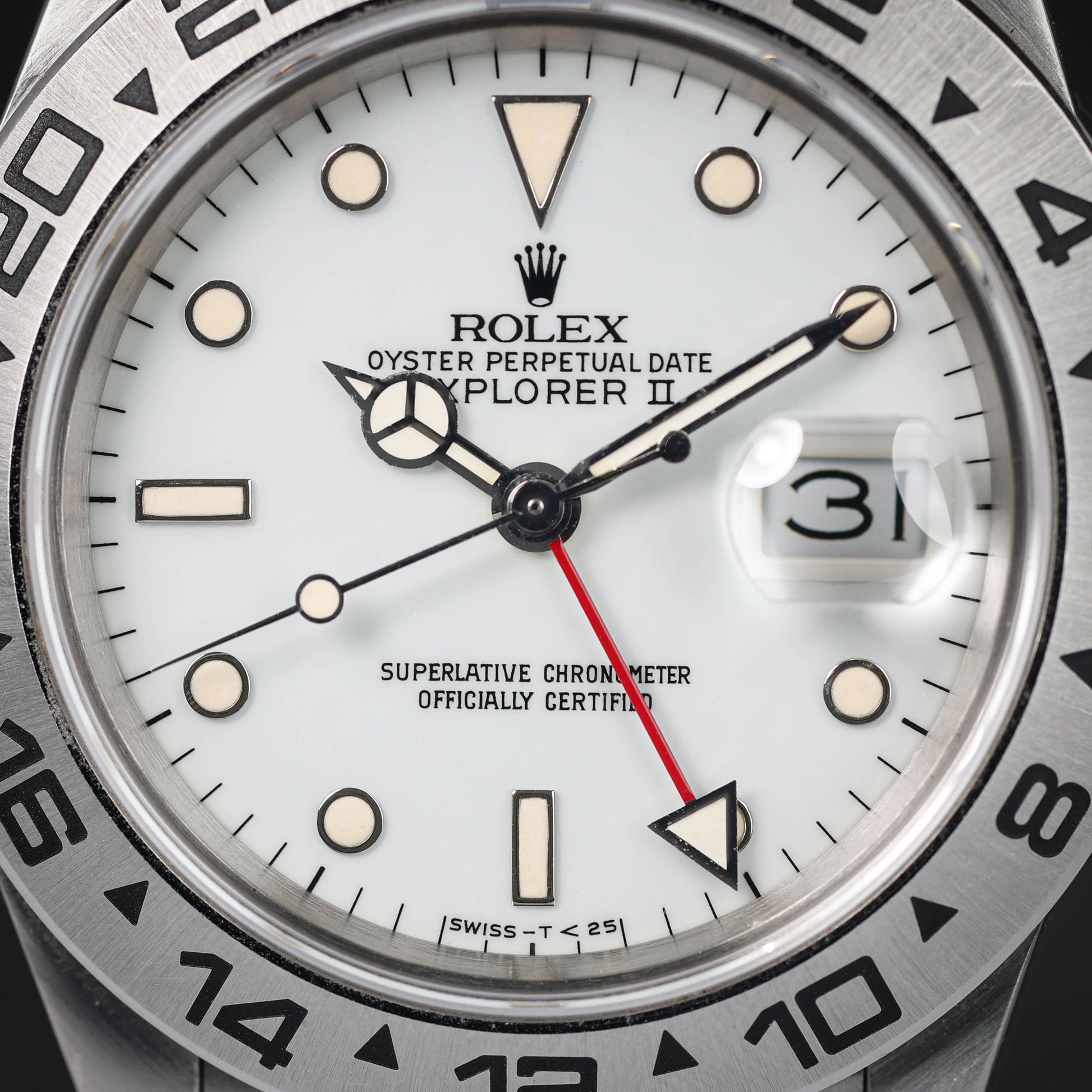Pre-owned vintage Rolex Explorer II Polar 16550 'Rail Dial' 40MM 1987 | Crown Vintage Watches