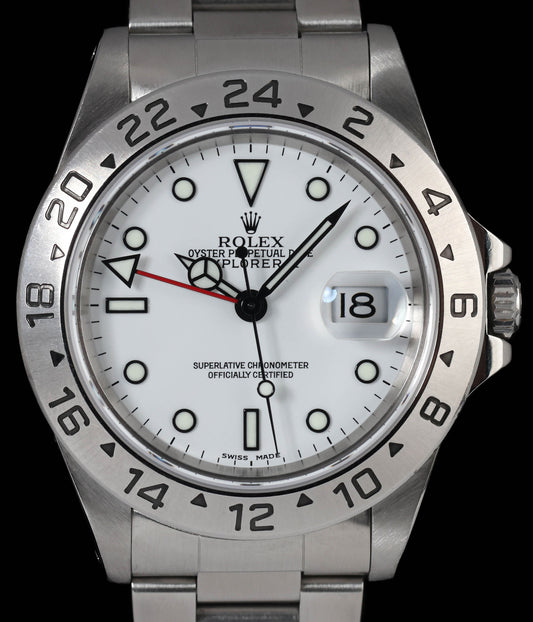Pre-owned vintage Rolex Explorer II Polar 40MM 16570 1999 Box, Papers & RSC Card | Crown Vintage Watches