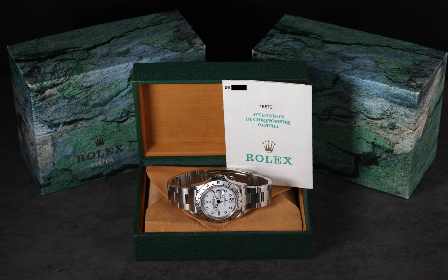 Pre-owned vintage Rolex Explorer II Polar 40MM 16570 2000 Box & Papers | Crown Vintage Watches