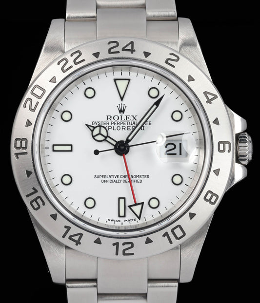 Pre-owned vintage Rolex Explorer II 16570 'Polar'2 40MM 2002  | Crown Vintage Watches