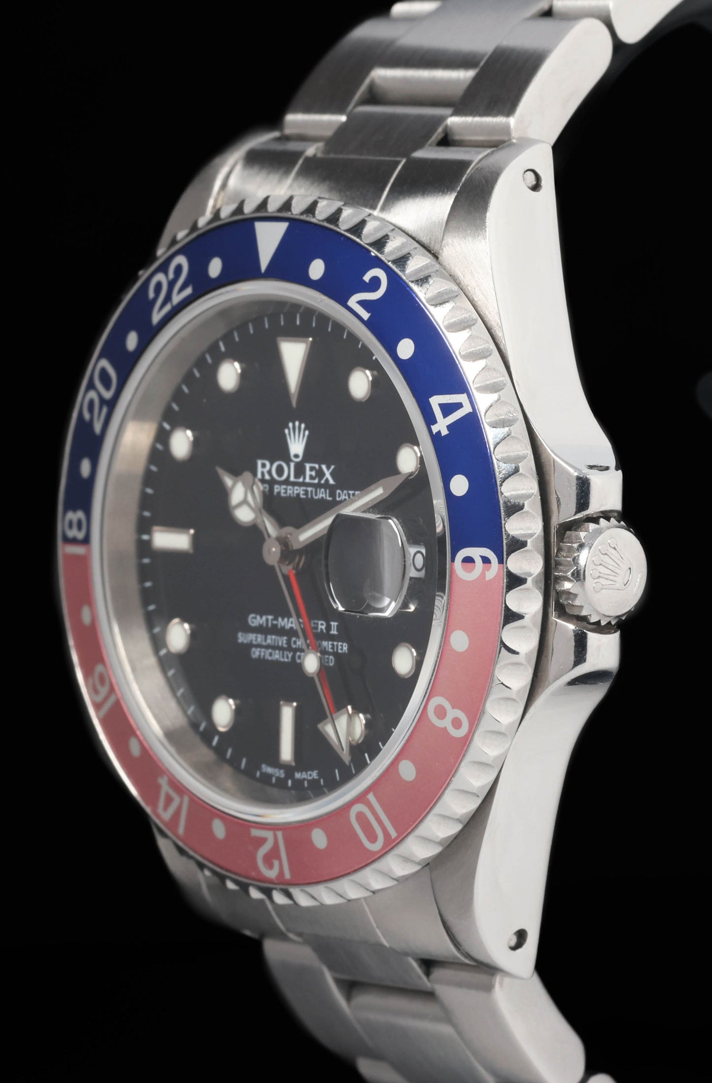 Pre-owned vintage Rolex GMT Master II 16710 'Pink Lady' 40mm 1999 | Crown Vintage Watches