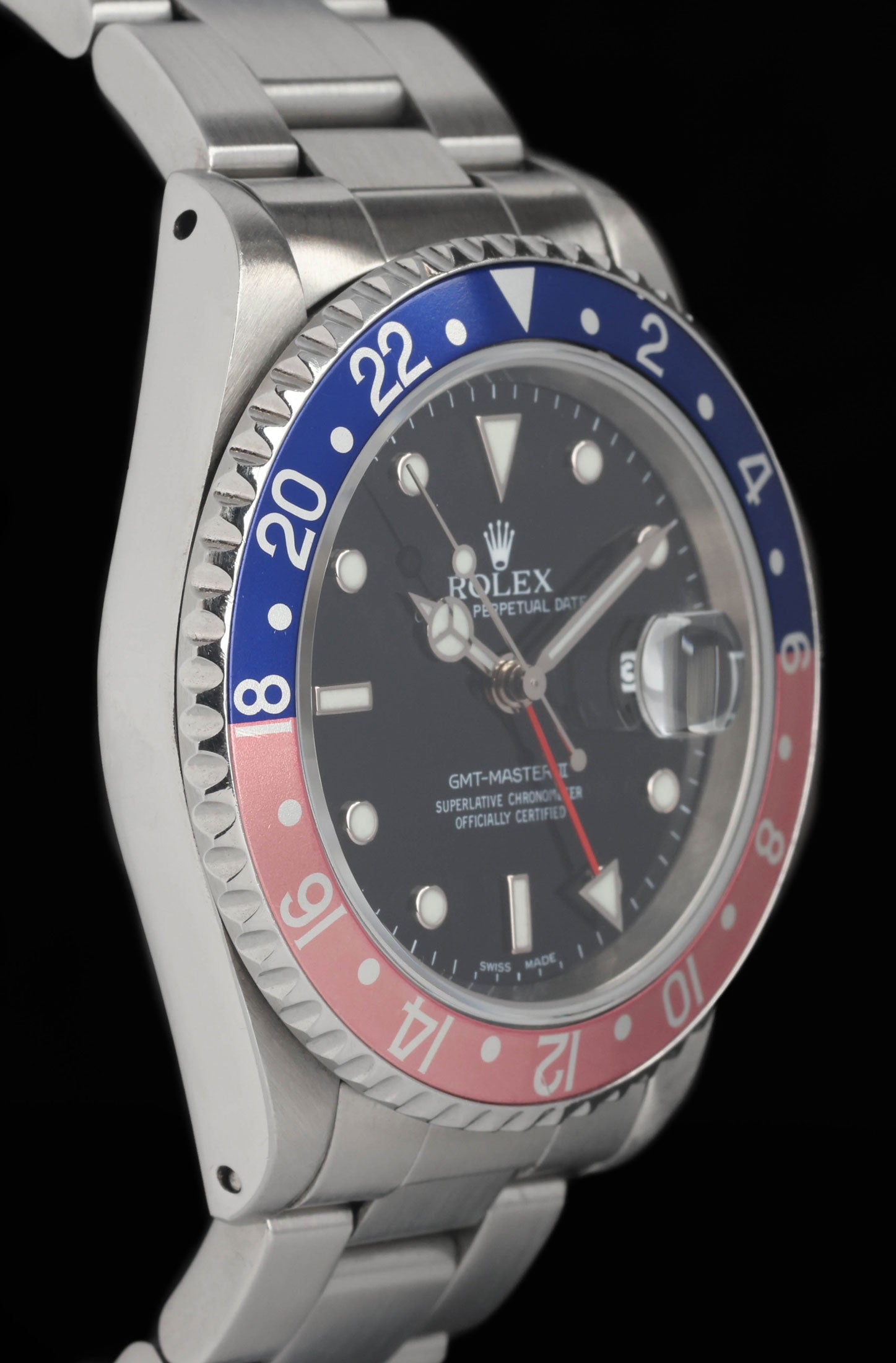 Pre-owned vintage Rolex GMT Master II 16710 'Pink Lady' 40mm 1999 | Crown Vintage Watches