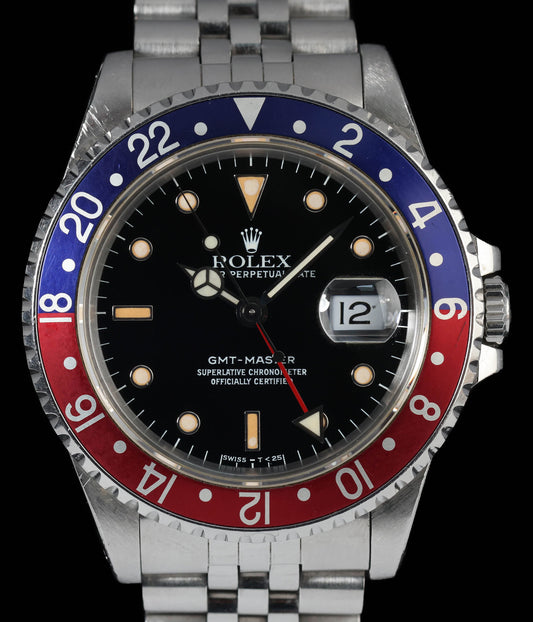 Pre-owned vintage Rolex GMT Master 16700 40mm 1989 'Pepsi'  | Crown Vintage Watches