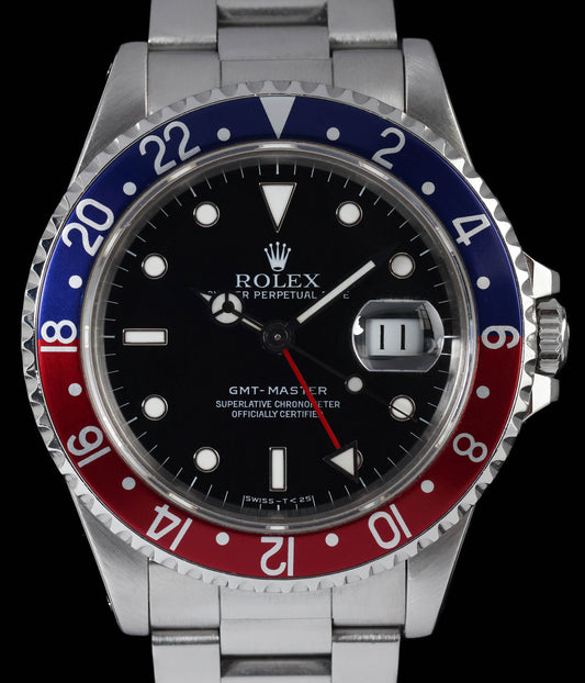 Pre-owned vintage Rolex GMT Master 16700 'Pepsi' 40mm 1991 | Crown Vintage Watches