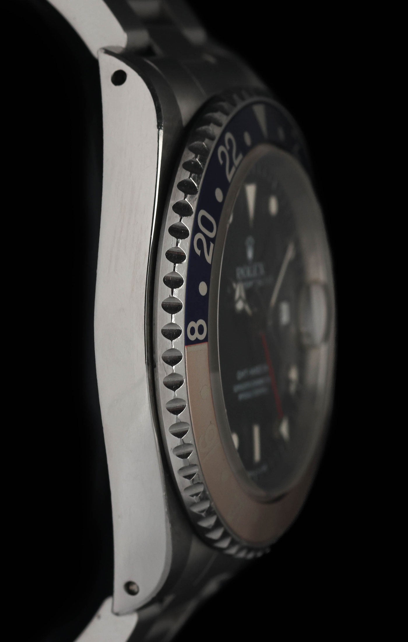 Pre-owned vintage Rolex GMT Master 16700 'Pepsi' Fat Font 40mm 1989 | Crown Vintage Watches