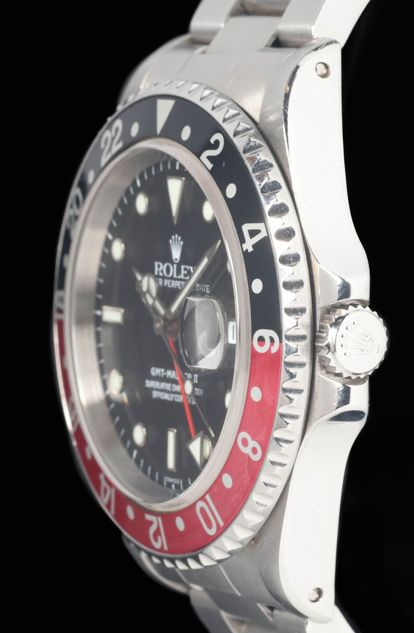 Preowned vintage Rolex GMT Master 16710 'Swiss Only' Coke 40MM 1999 Box & Papers | Crown Vintage Watches