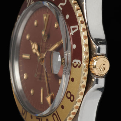Pre-owned vintage Rolex GMT Master 1675/3 'Root Beer' 40mm 1969 | Crown Vintage Watches