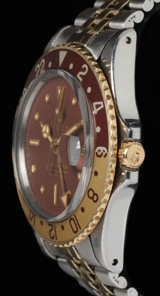Pre-owned vintage Rolex GMT Master 1675/3 'Root Beer' 40mm 1969 | Crown Vintage Watches