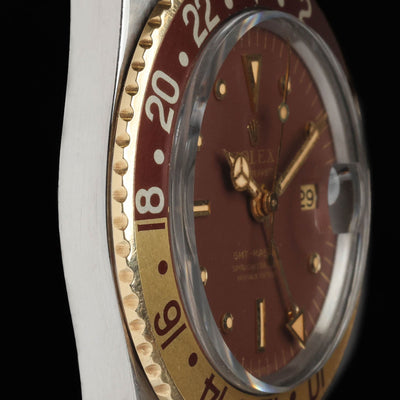 Pre-owned vintage Rolex GMT Master 1675/3 'Root Beer' 40mm 1969 | Crown Vintage Watches