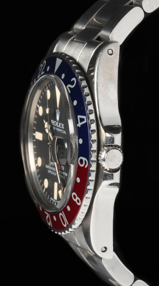 Pre-owned vintage Rolex GMT Master 1675 40mm 1969 | Crown Vintage Watches