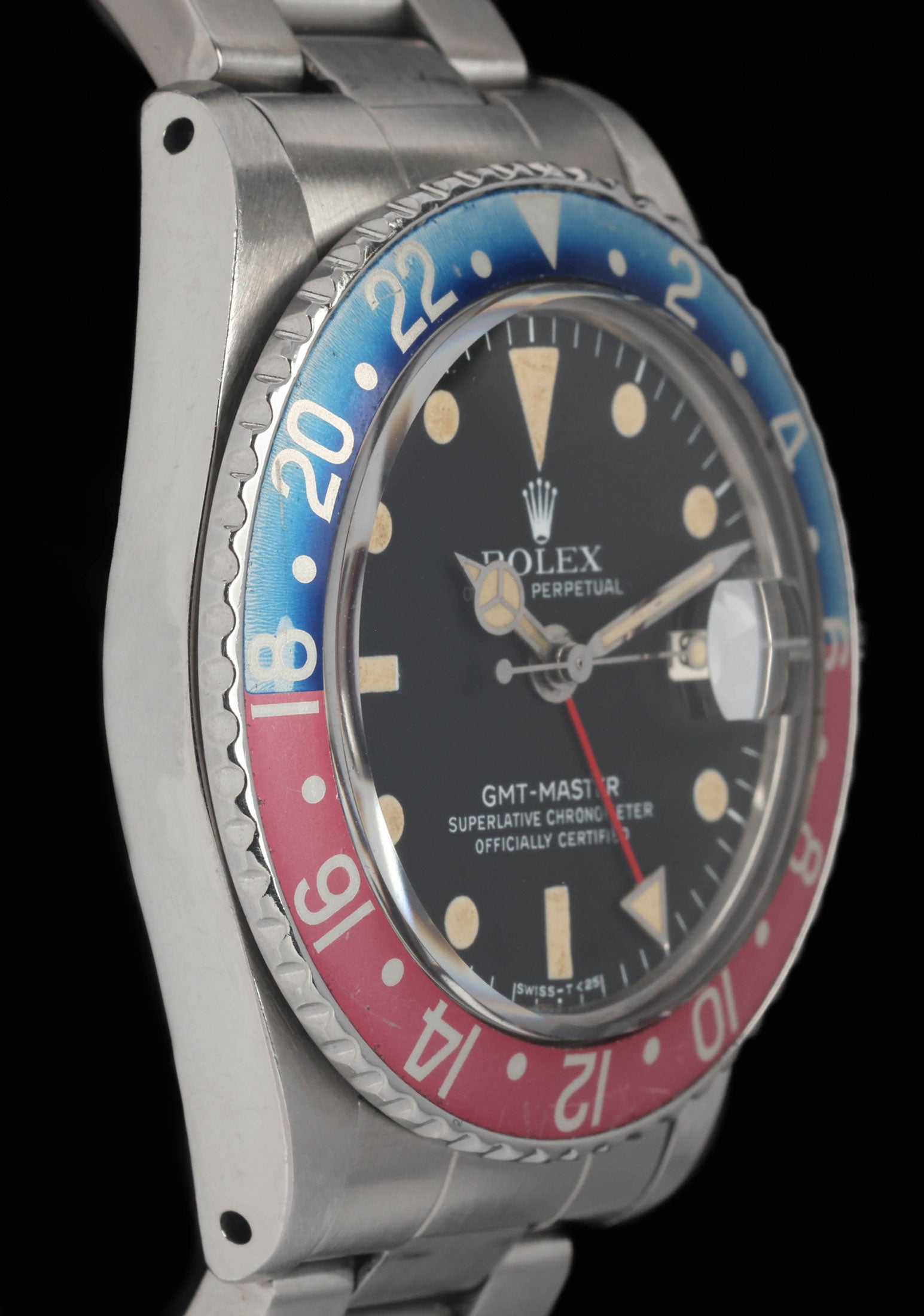 Preowned vintage Rolex GMT Master 1675 'Fuchsia' Pepsi 40MM 1968 | Crown Vintage Watches