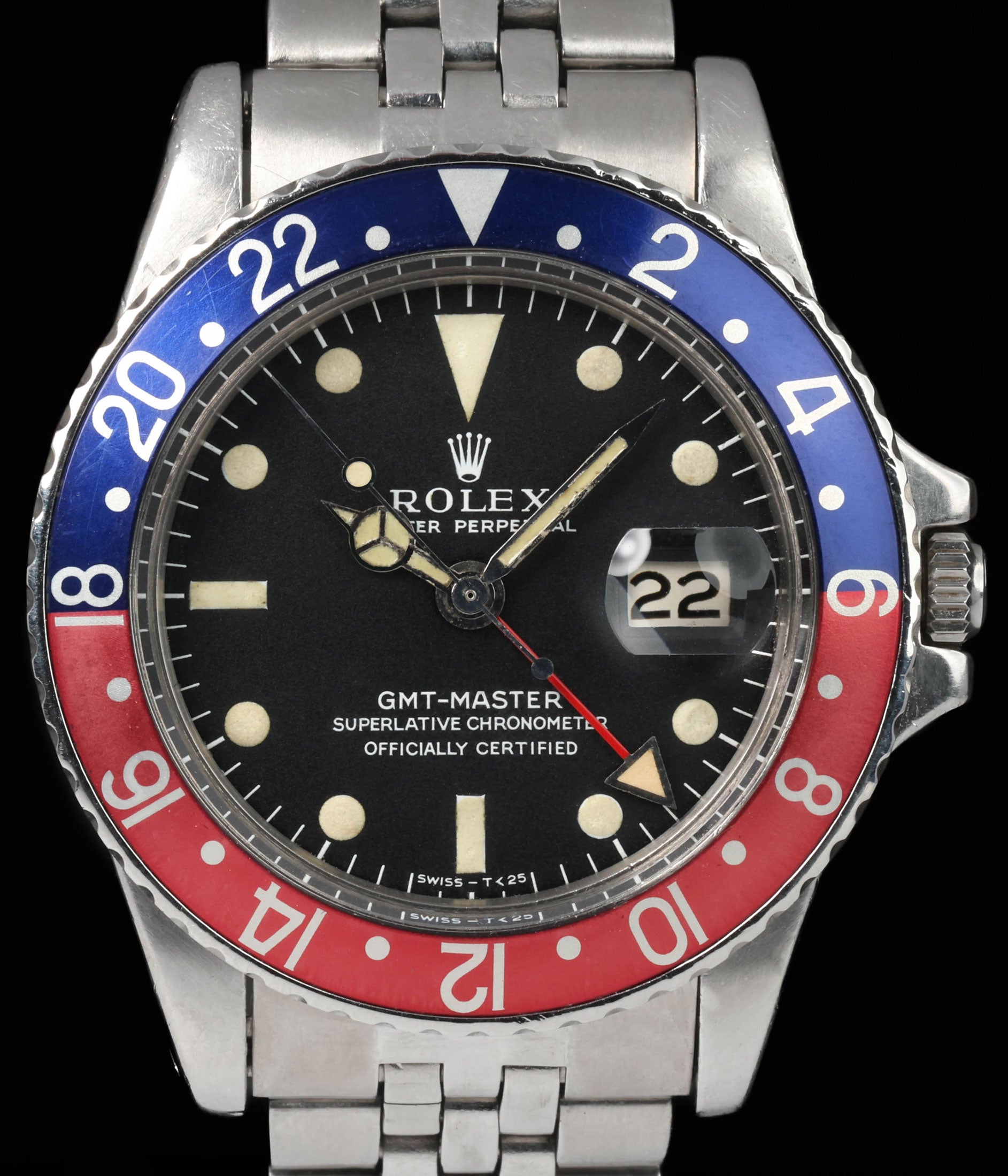 Preowned vintage Rolex GMT Master 1675 Long-E 'Pepsi' 1967 | Crown Vintage Watches