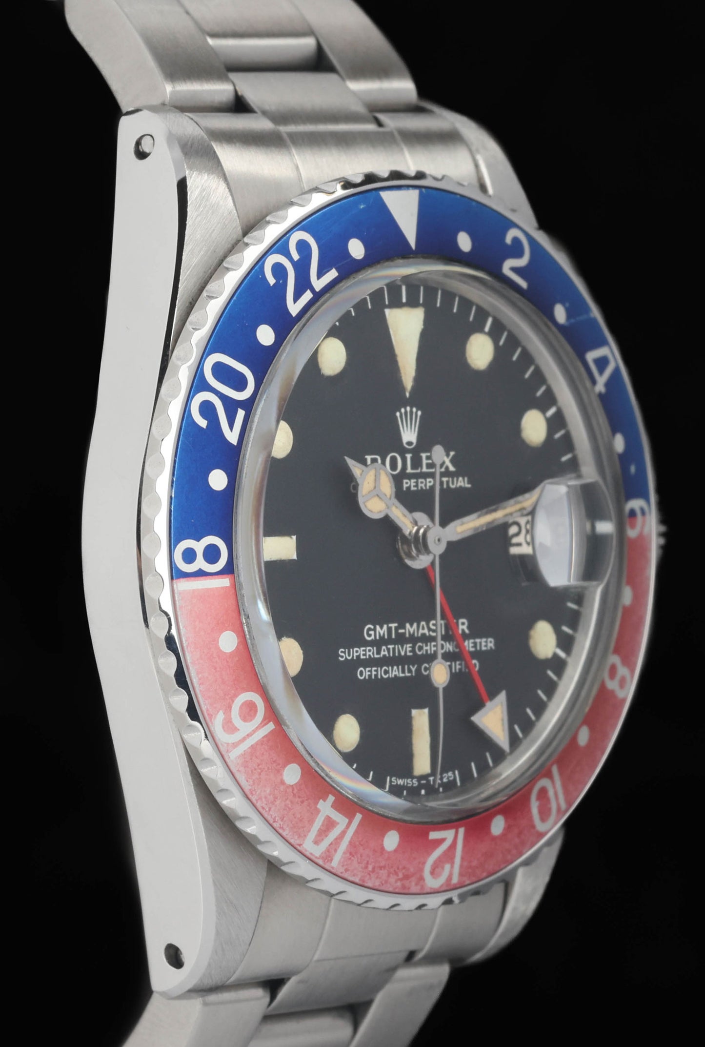 Preowned vintage Rolex GMT Master 1675 MK1 Zinc Sulfide 'Pepsi' 40MM 1967 | Crown Vintage Watches