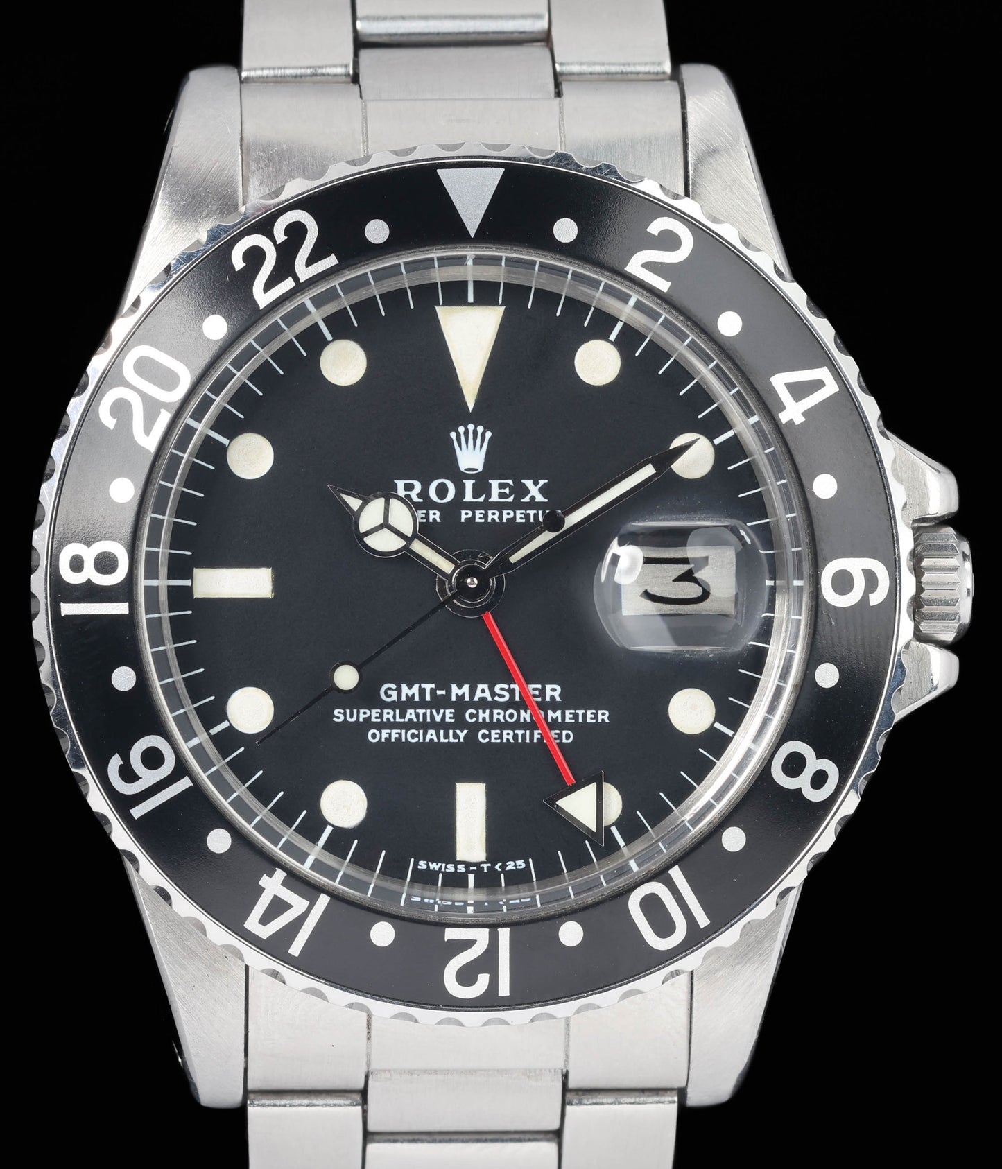 Preowned vintage Rolex GMT Master 1675 'Mk 2' 40mm 1977 | Crown Vintage Watches