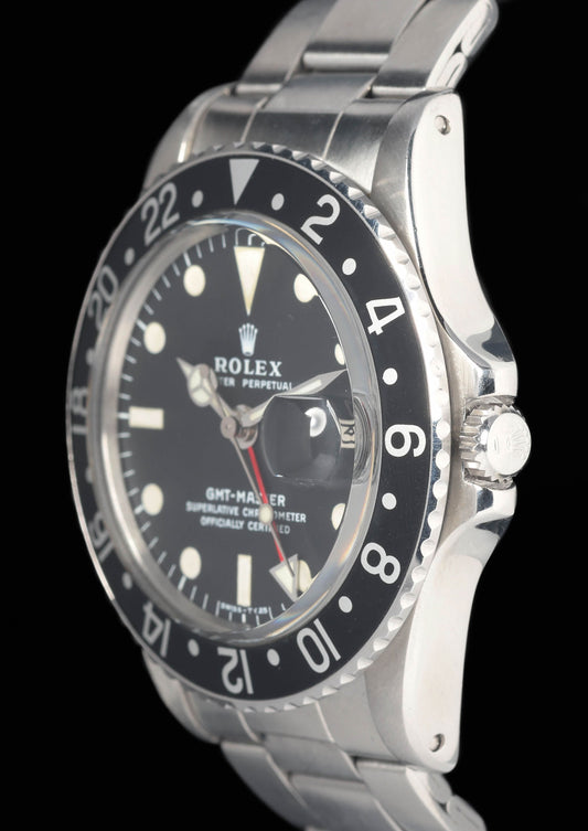 Preowned vintage Rolex GMT Master 1675 'Mk 2' 40mm 1977 | Crown Vintage Watches